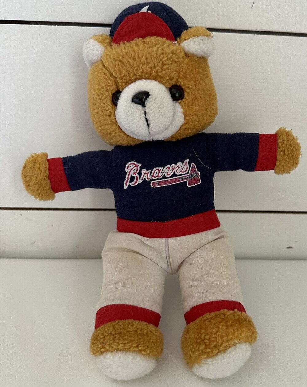 Vintage MLB Atlanta Braves 12" Plush Teddy Bear Play By Play